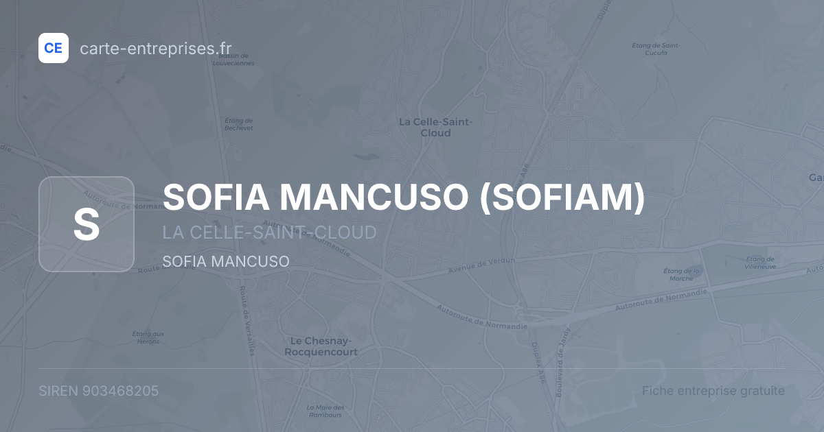 SOFIA MANCUSO (SOFIAM) — 903468205 — fiche entreprise