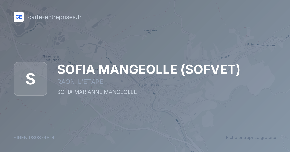 SOFIA MANGEOLLE (SOFVET) — 930374814 — fiche entreprise