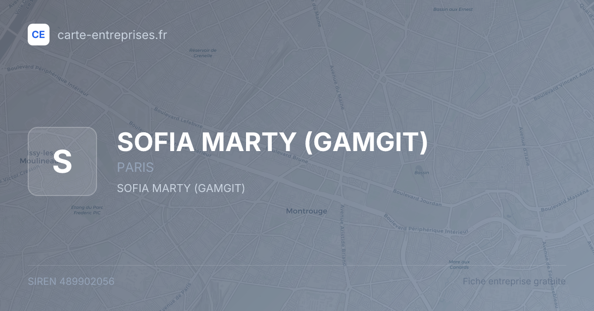 SOFIA MARTY (GAMGIT) — 489902056 — fiche entreprise
