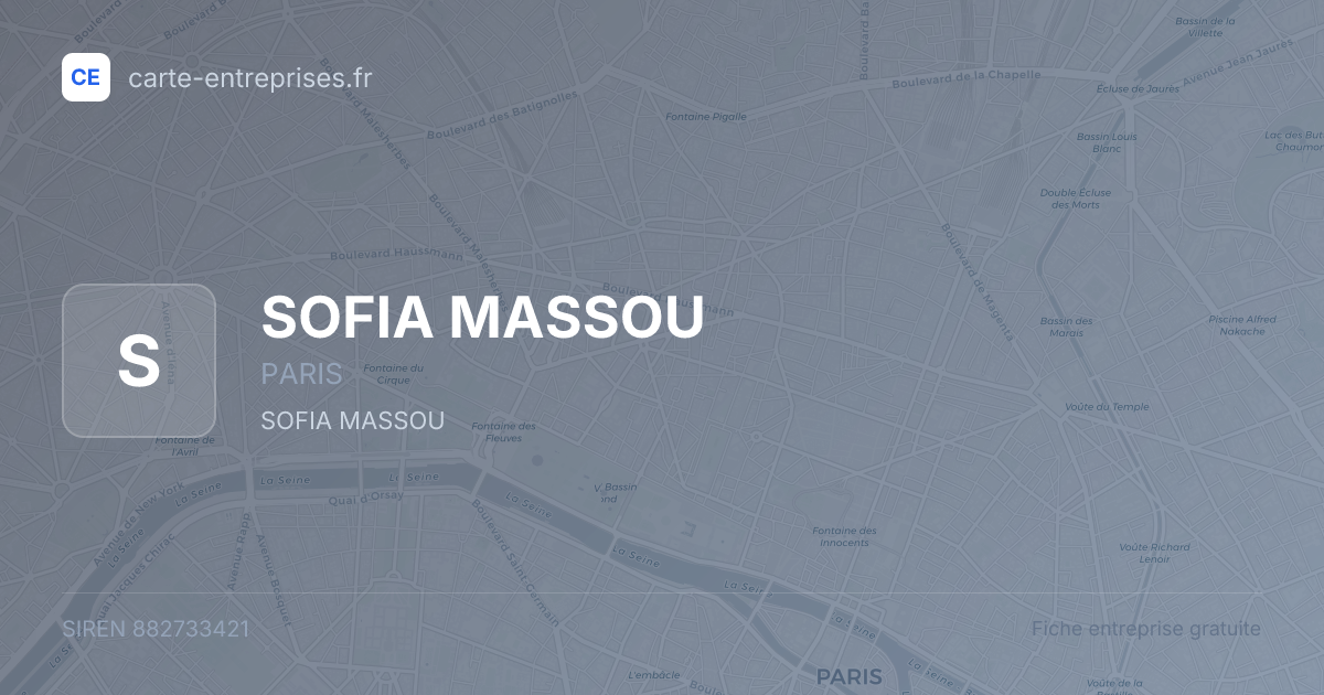 SOFIA MASSOU — 882733421 — fiche entreprise