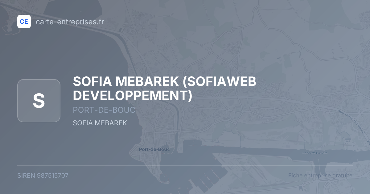 SOFIA MEBAREK (SOFIAWEB DEVELOPPEMENT) — 987515707 — fiche entreprise