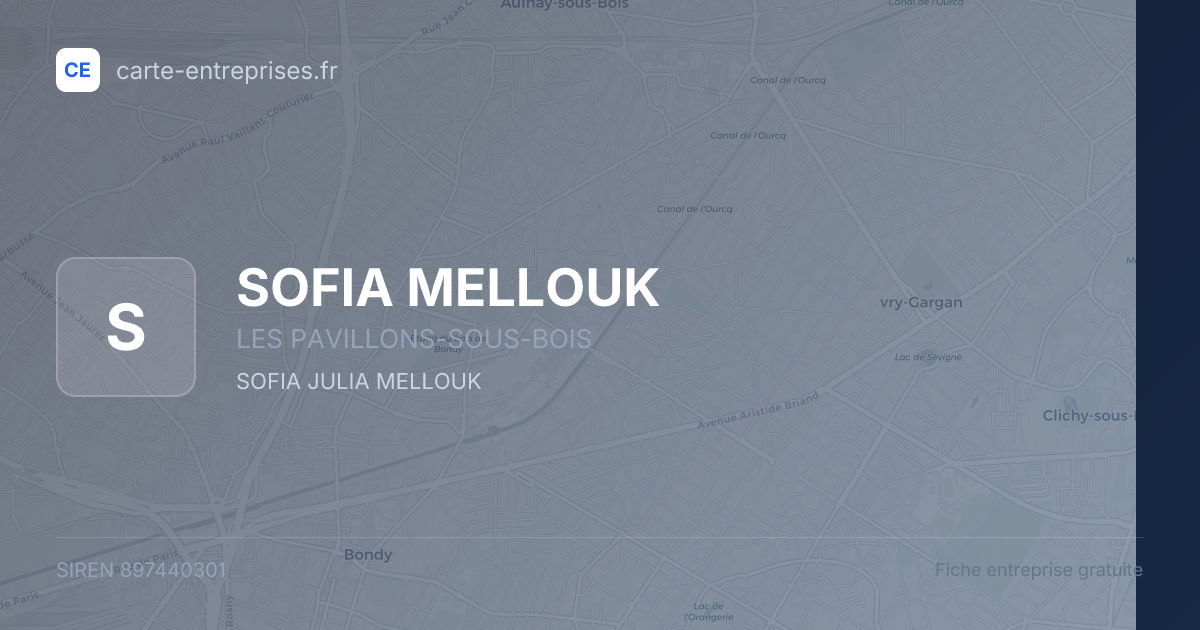 SOFIA MELLOUK — 897440301 — fiche entreprise