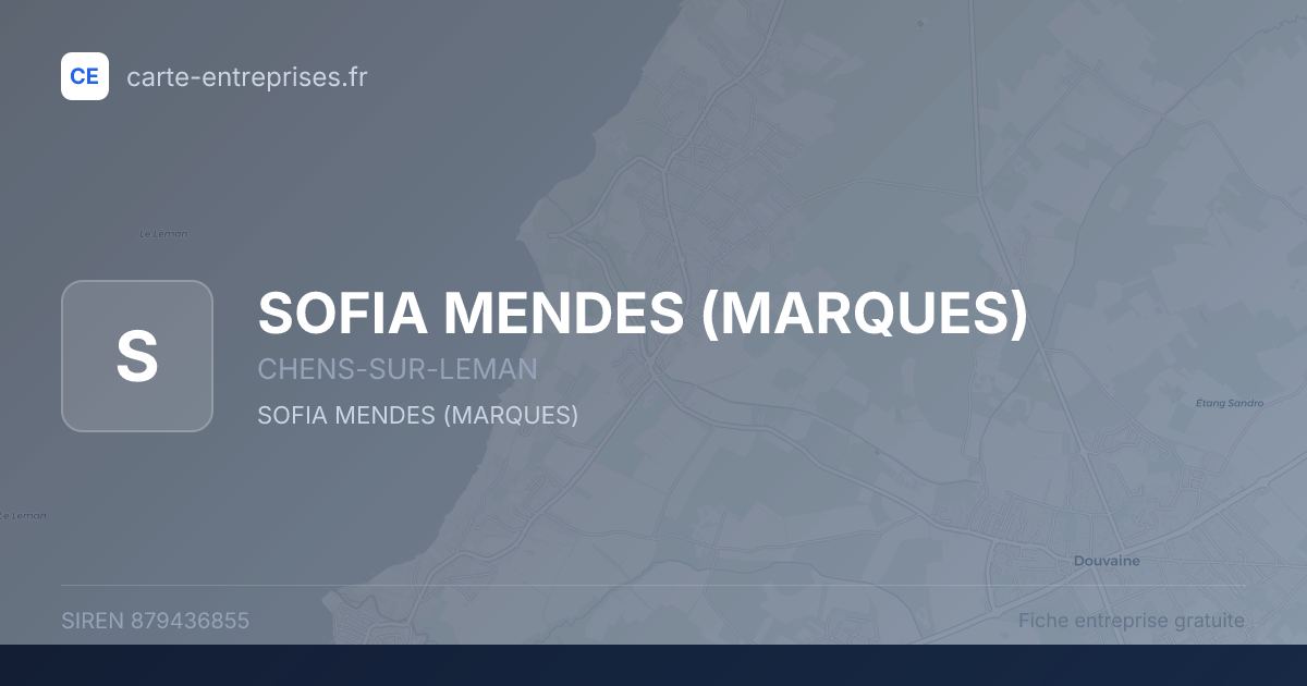 SOFIA MENDES (MARQUES) — 879436855 — fiche entreprise
