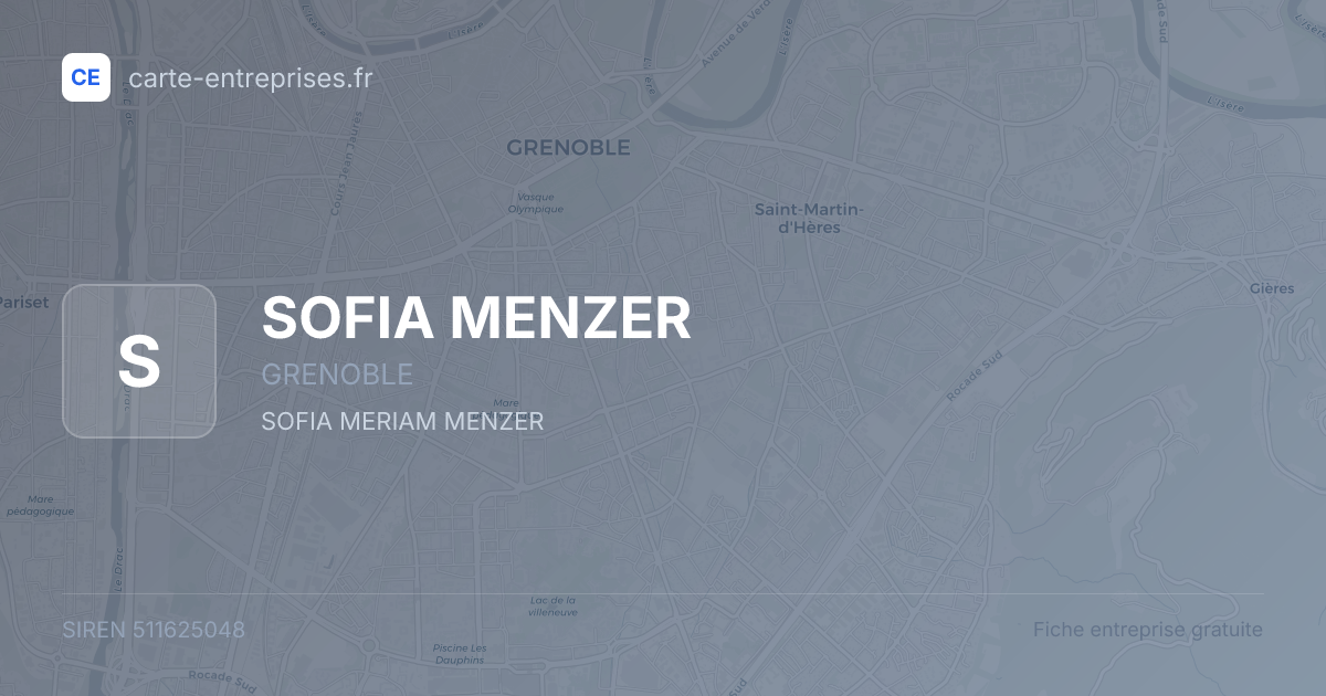 SOFIA MENZER — 511625048 — fiche entreprise