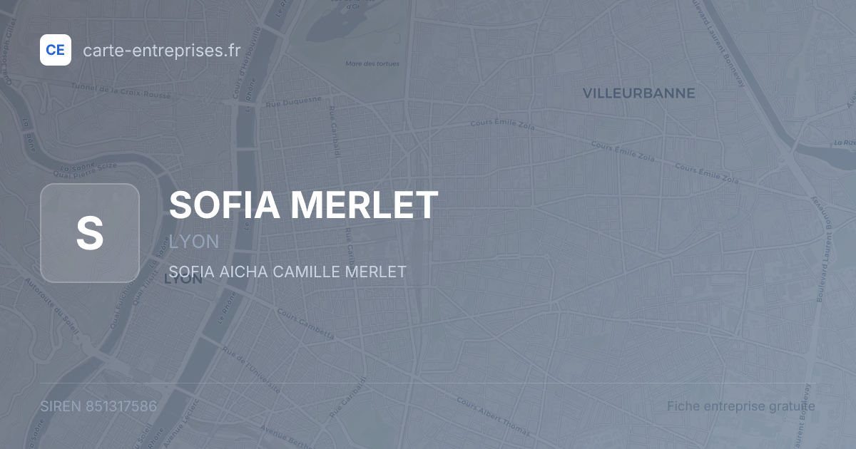 SOFIA MERLET — 851317586 — fiche entreprise