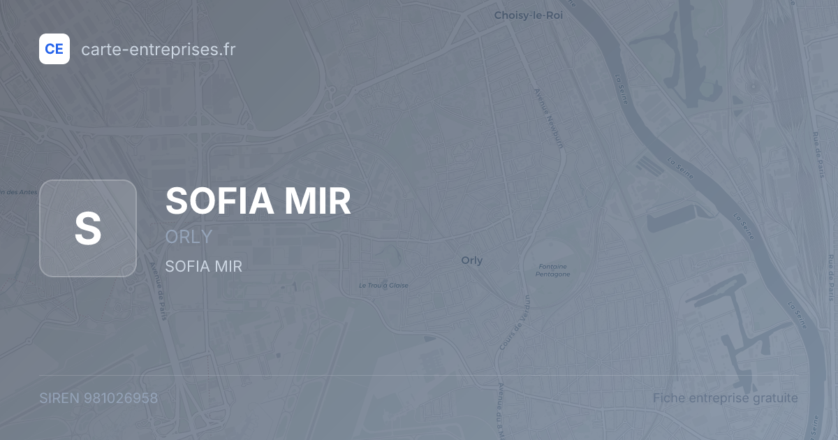 SOFIA MIR — 981026958 — fiche entreprise