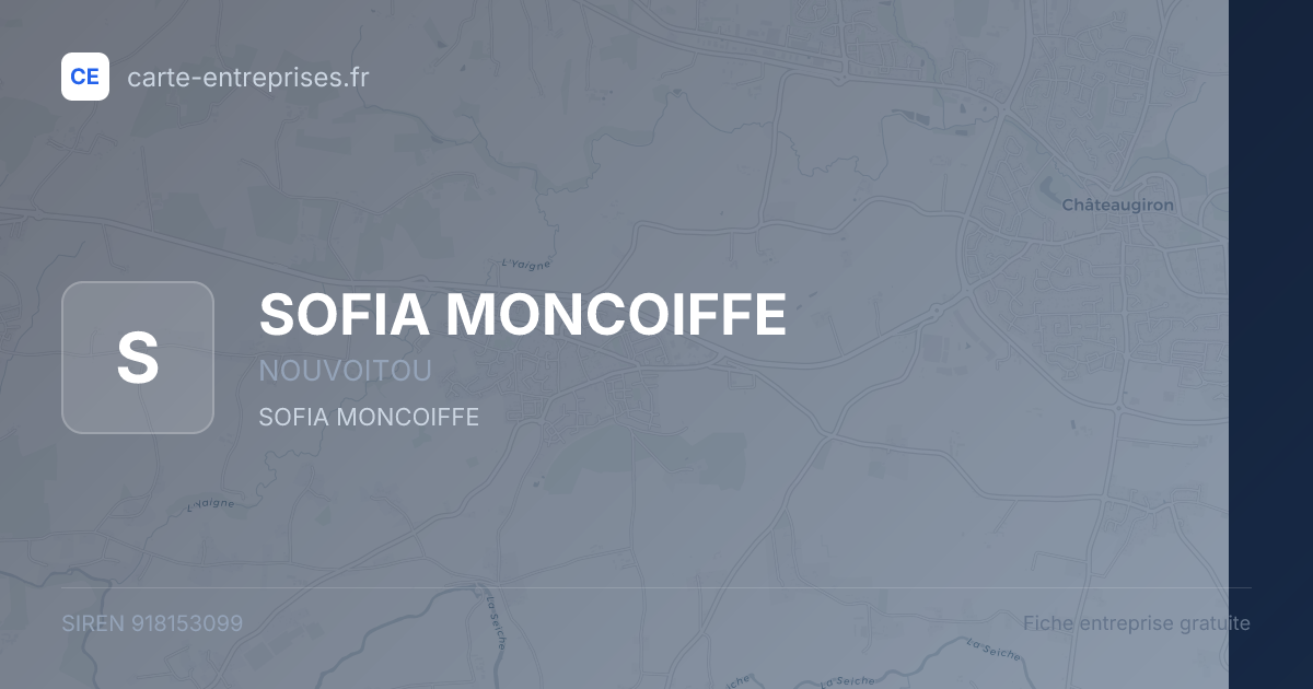 SOFIA MONCOIFFE — 918153099 — fiche entreprise