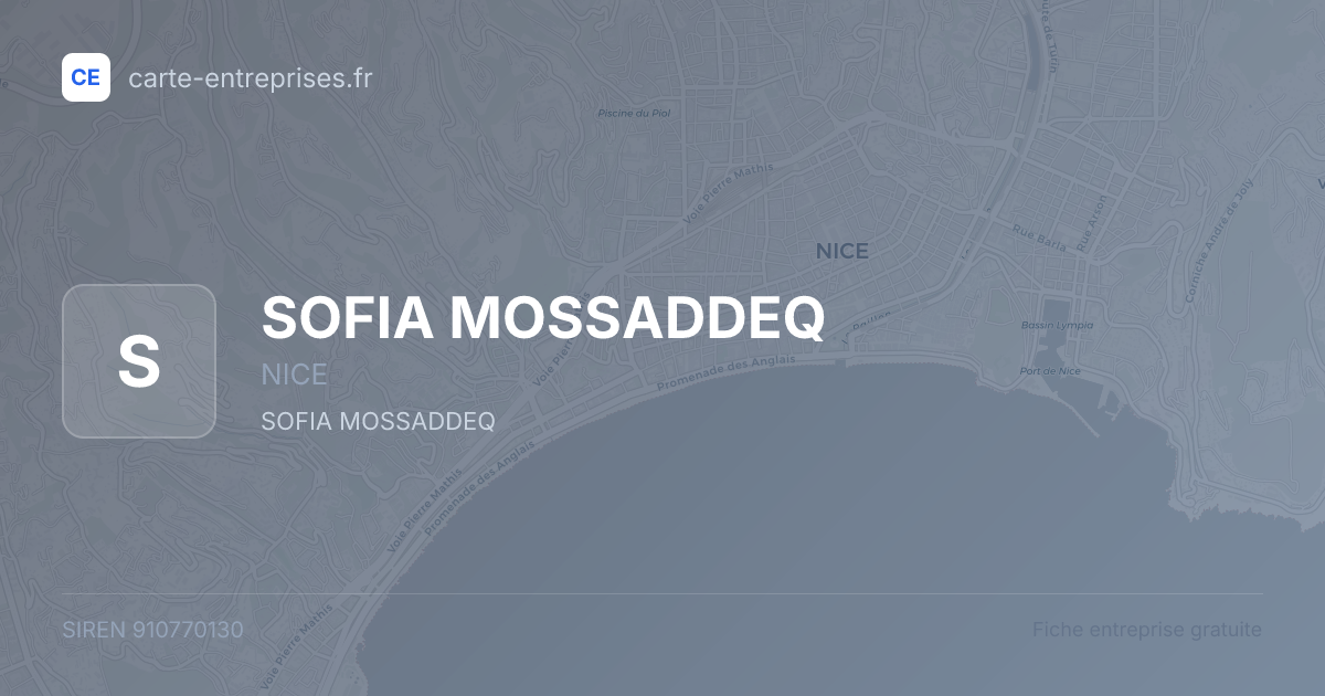 SOFIA MOSSADDEQ — 910770130 — fiche entreprise