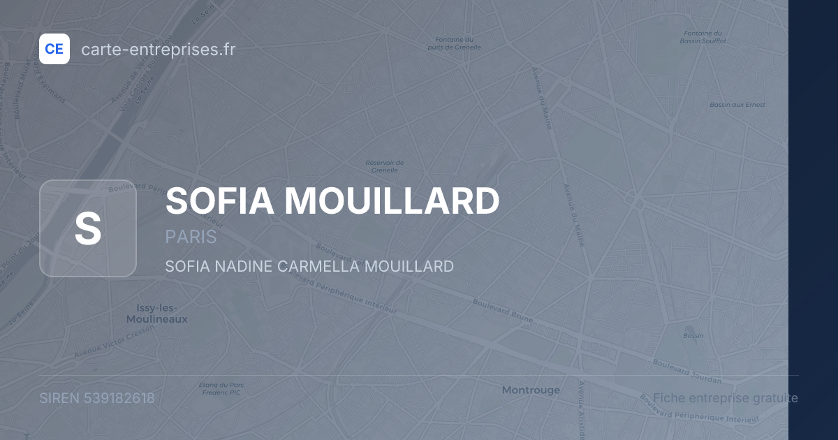 SOFIA MOUILLARD — 539182618 — fiche entreprise
