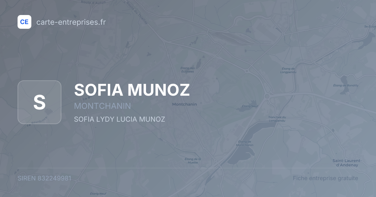 SOFIA MUNOZ — 832249981 — fiche entreprise