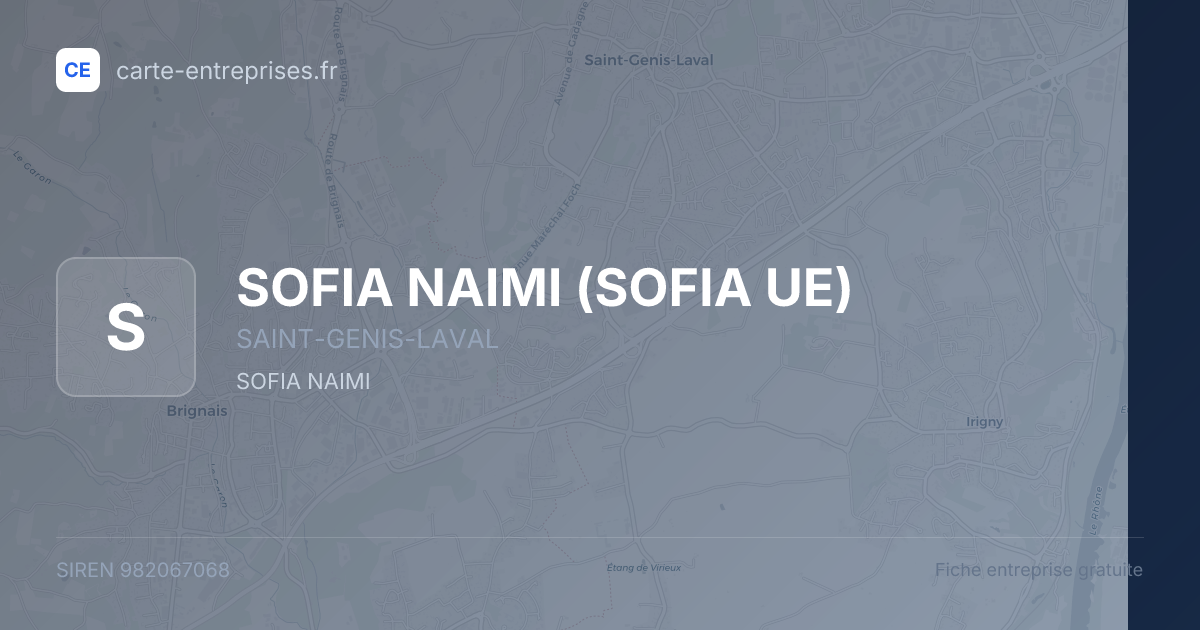 SOFIA NAIMI (SOFIA UE) — 982067068 — fiche entreprise