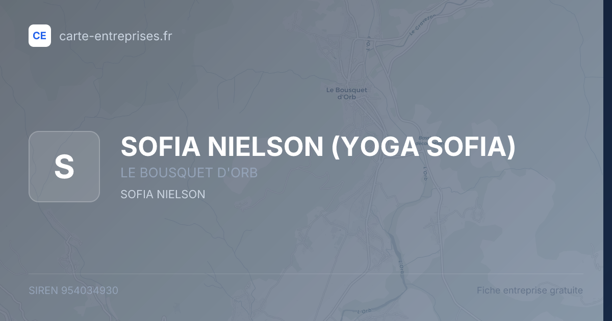 SOFIA NIELSON (YOGA SOFIA) — 954034930 — fiche entreprise