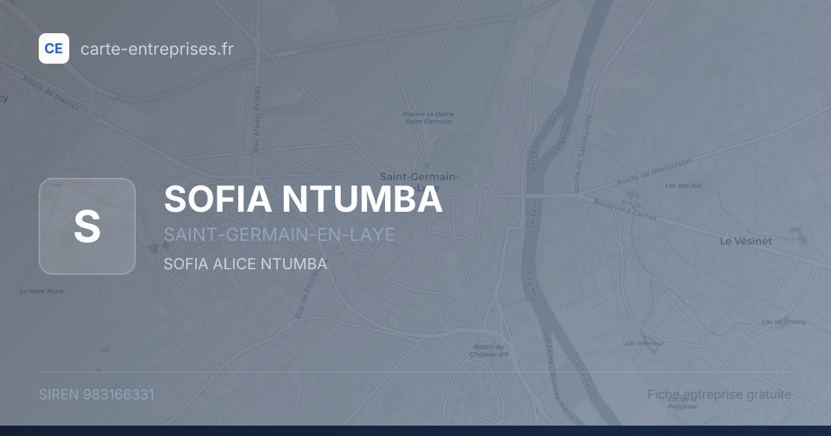 SOFIA NTUMBA — 983166331 — fiche entreprise