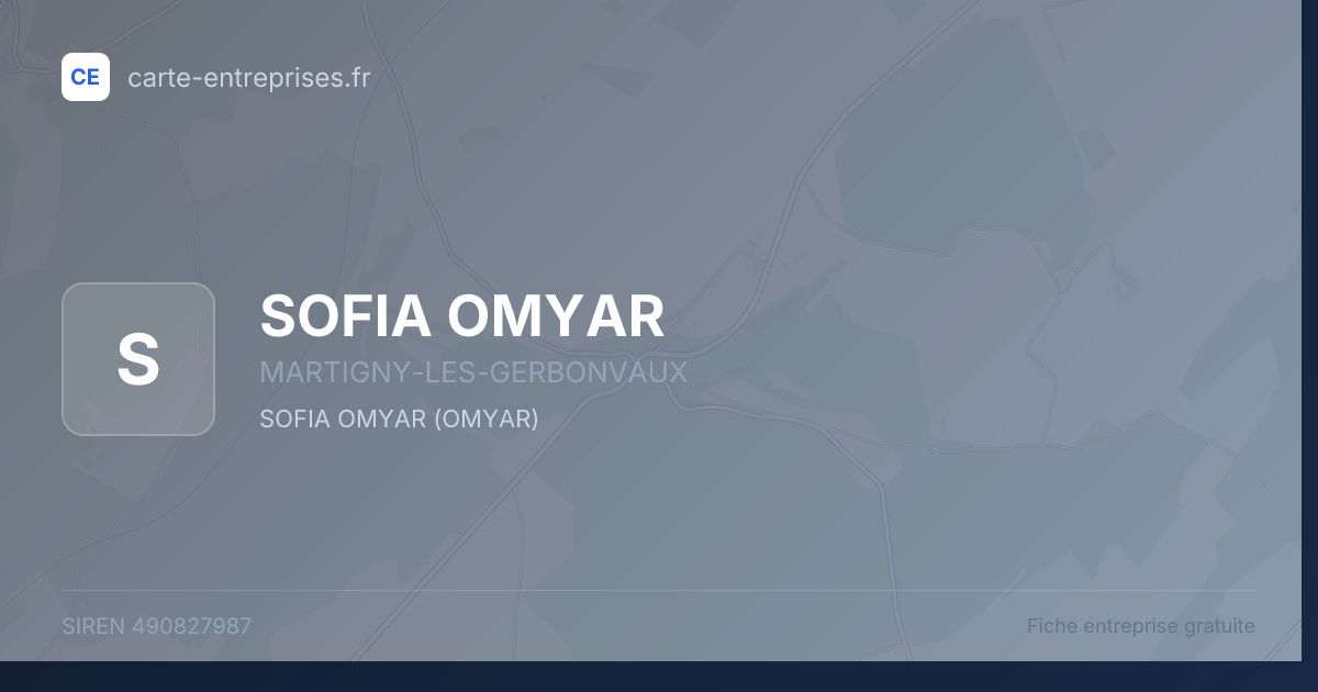 SOFIA OMYAR — 490827987 — fiche entreprise