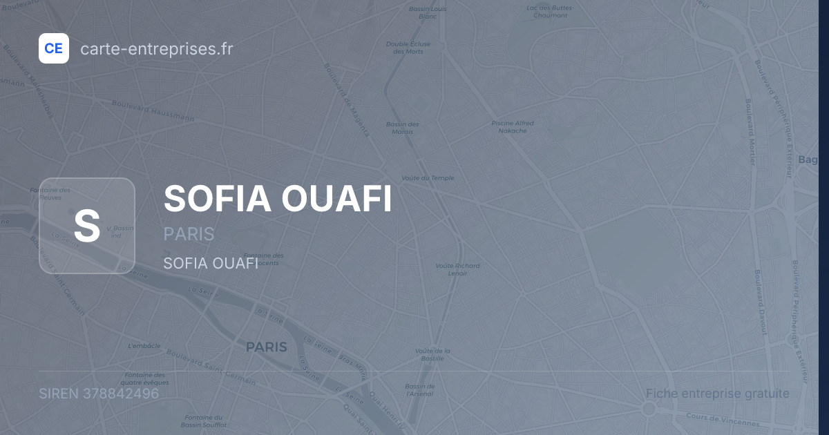 SOFIA OUAFI — 378842496 — fiche entreprise