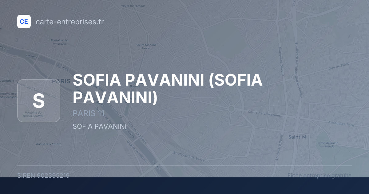 SOFIA PAVANINI — 902395219 — fiche entreprise