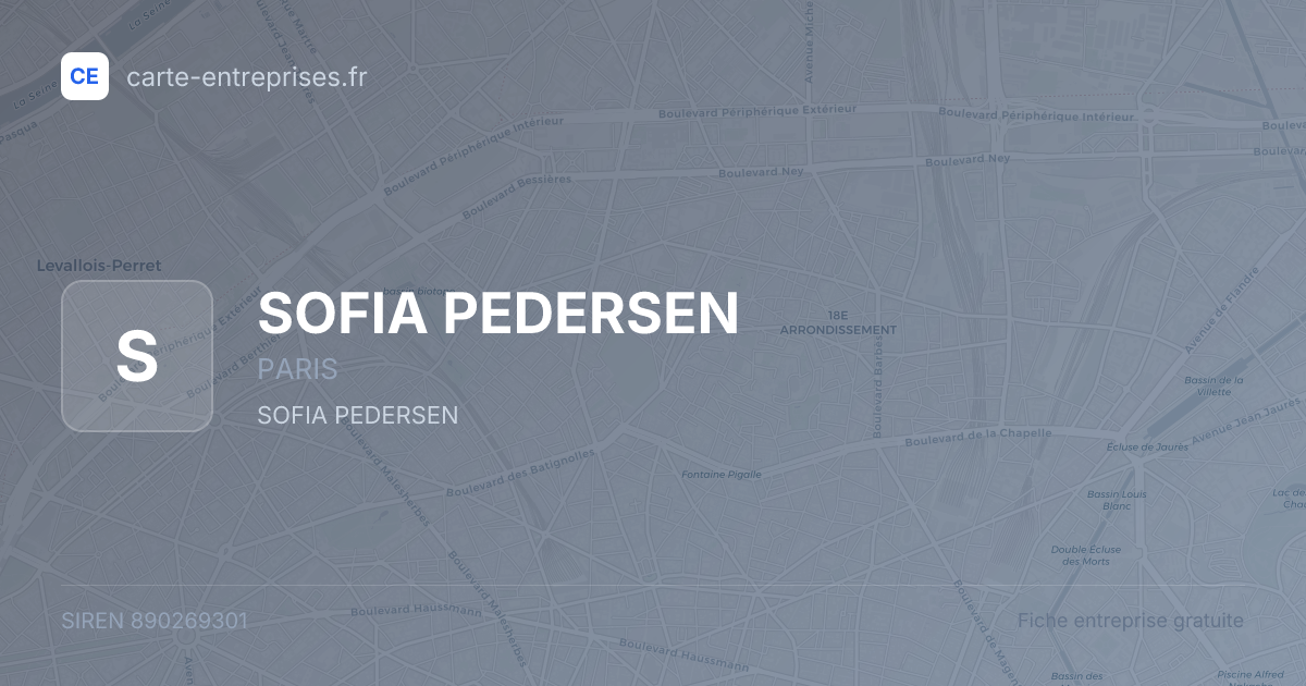SOFIA PEDERSEN — 890269301 — fiche entreprise