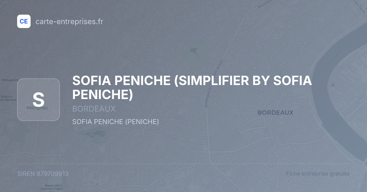 SOFIA PENICHE (SIMPLIFIER BY SOFIA PENICHE) — 879709913 — fiche entreprise