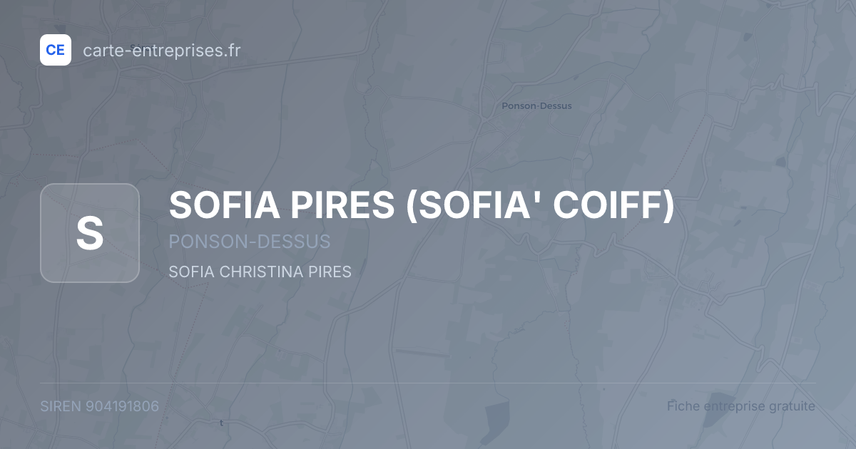 SOFIA PIRES (SOFIA' COIFF) — 904191806 — fiche entreprise