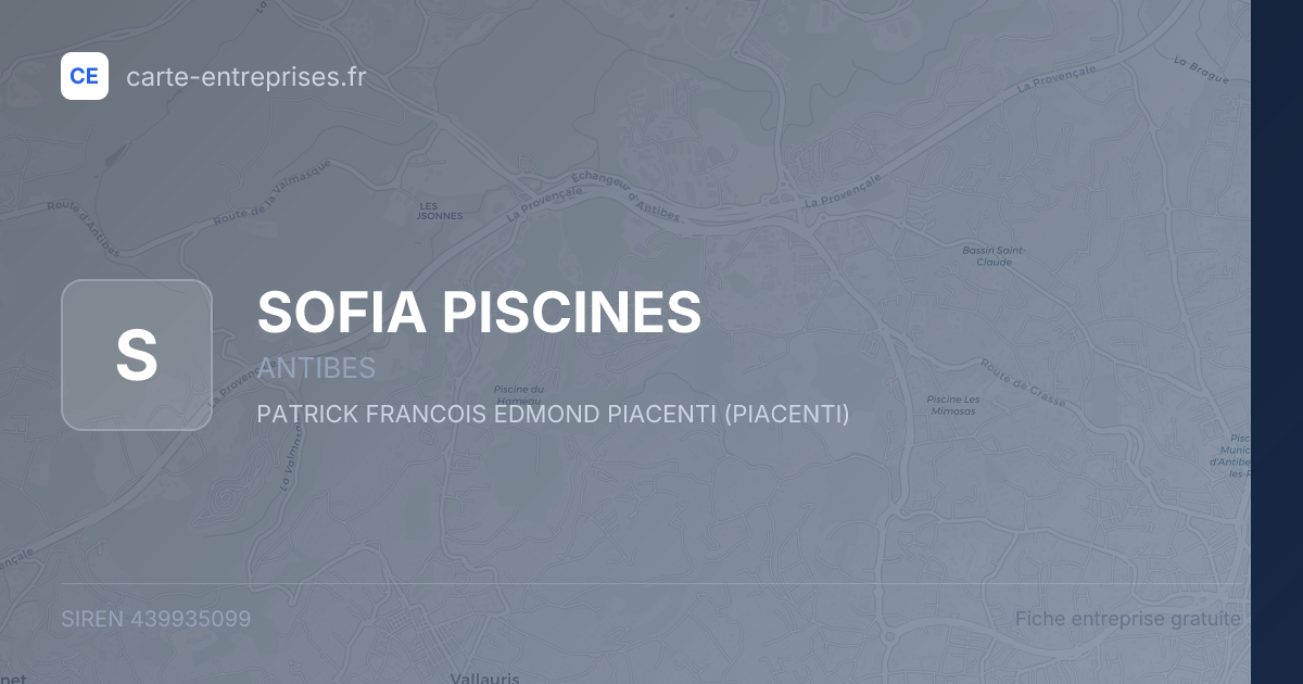 SOFIA PISCINES — 439935099 — fiche entreprise