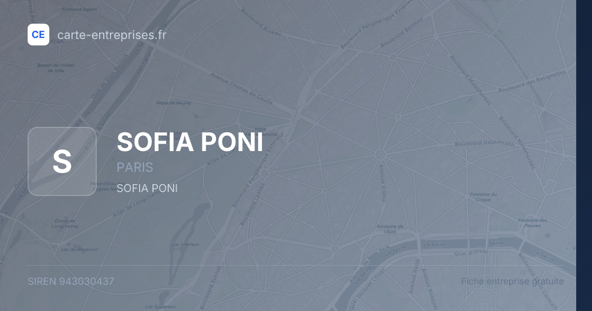SOFIA PONI — 943030437 — fiche entreprise