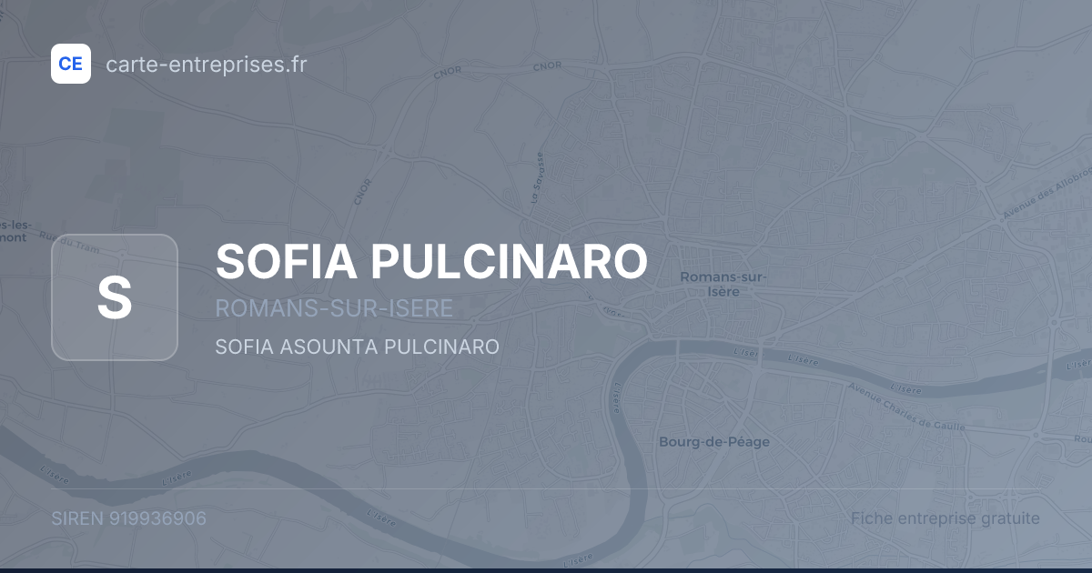 SOFIA PULCINARO — 919936906 — fiche entreprise