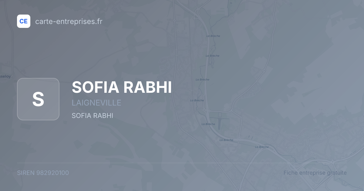 SOFIA RABHI — 982920100 — fiche entreprise