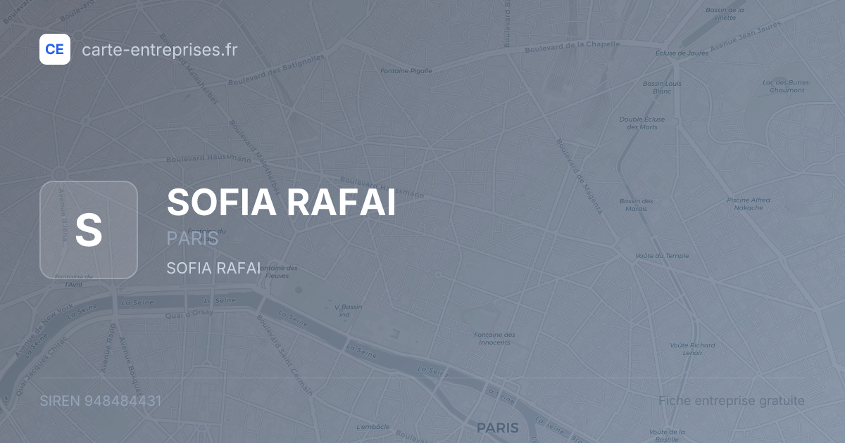 SOFIA RAFAI — 948484431 — fiche entreprise