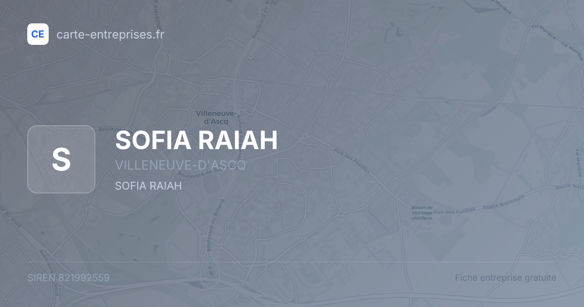 SOFIA RAIAH — 821992559 — fiche entreprise