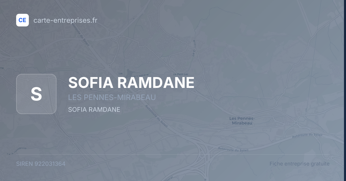 SOFIA RAMDANE — 922031364 — fiche entreprise