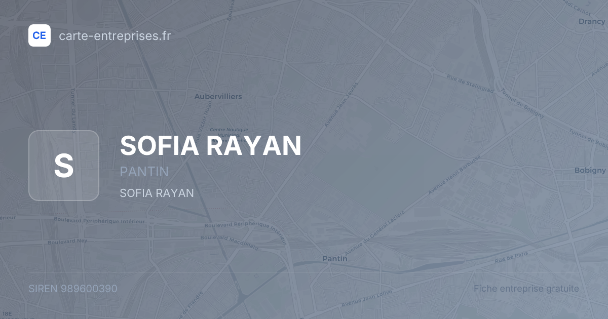SOFIA RAYAN — 989600390 — fiche entreprise