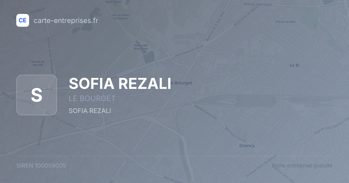 SOFIA REZALI — 100059005 — fiche entreprise