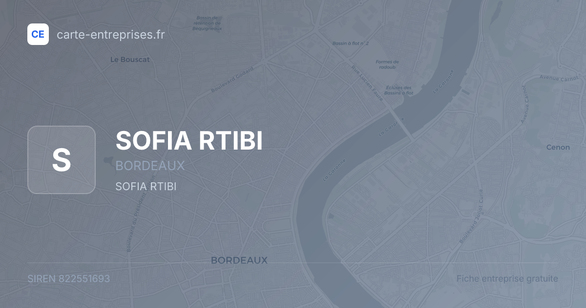 SOFIA RTIBI — 822551693 — fiche entreprise