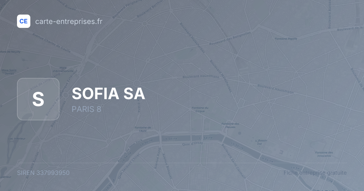 SOFIA SA — 337993950 — fiche entreprise