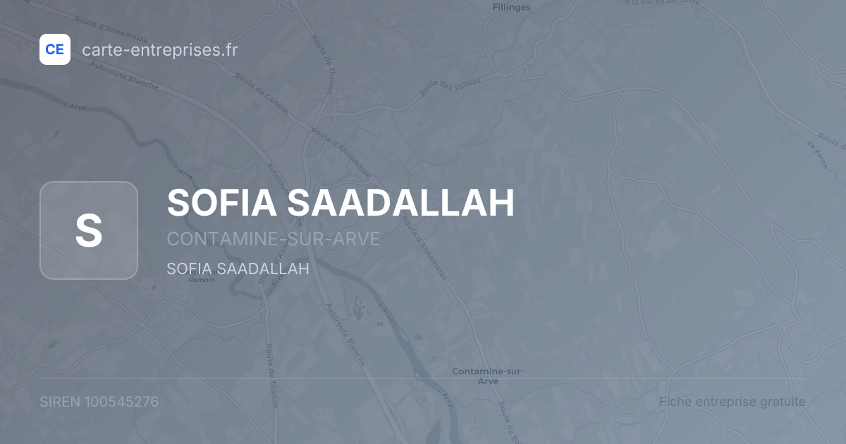 SOFIA SAADALLAH — 100545276 — fiche entreprise