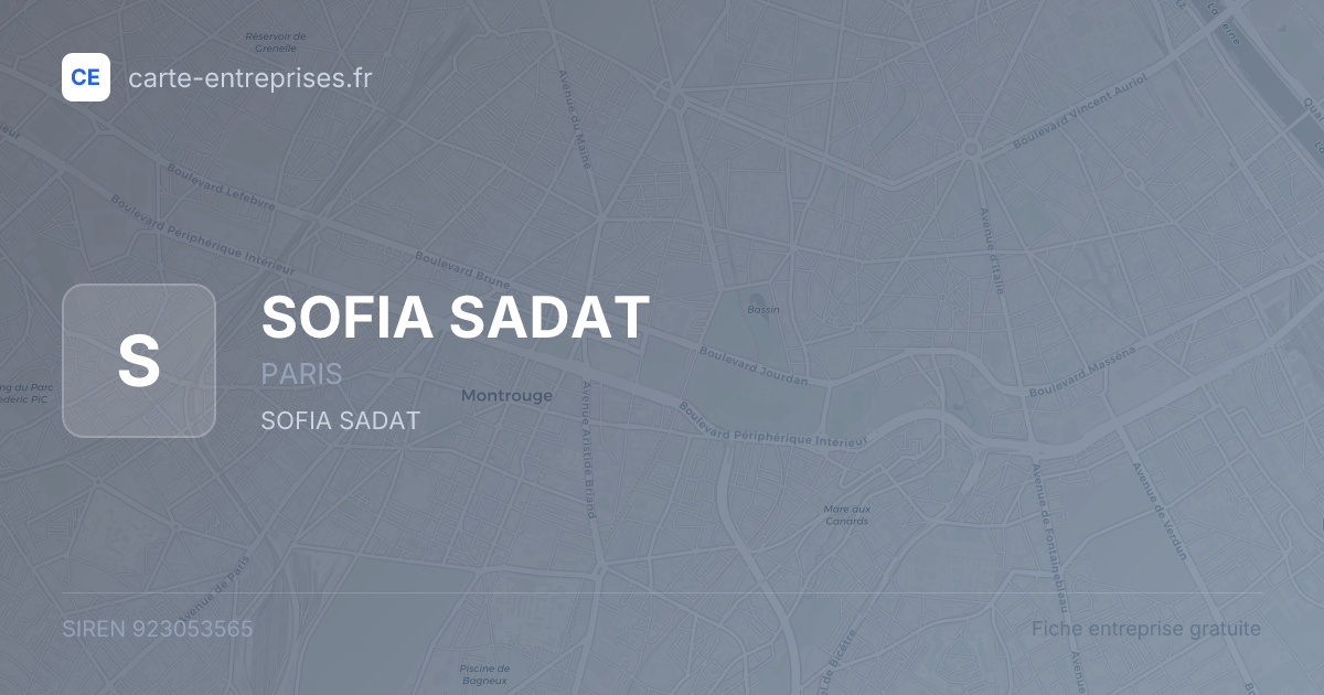 SOFIA SADAT — 923053565 — fiche entreprise