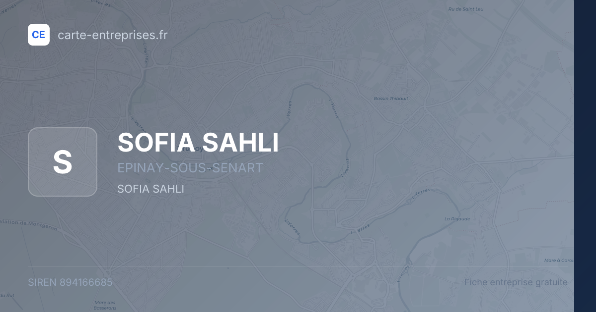 SOFIA SAHLI — 894166685 — fiche entreprise