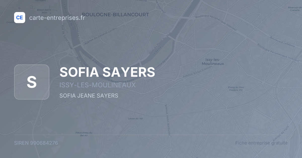 SOFIA SAYERS — 990684276 — fiche entreprise