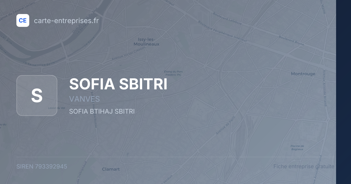 SOFIA SBITRI — 793392945 — fiche entreprise