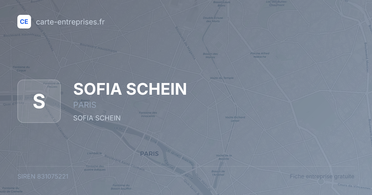 SOFIA SCHEIN — 831075221 — fiche entreprise