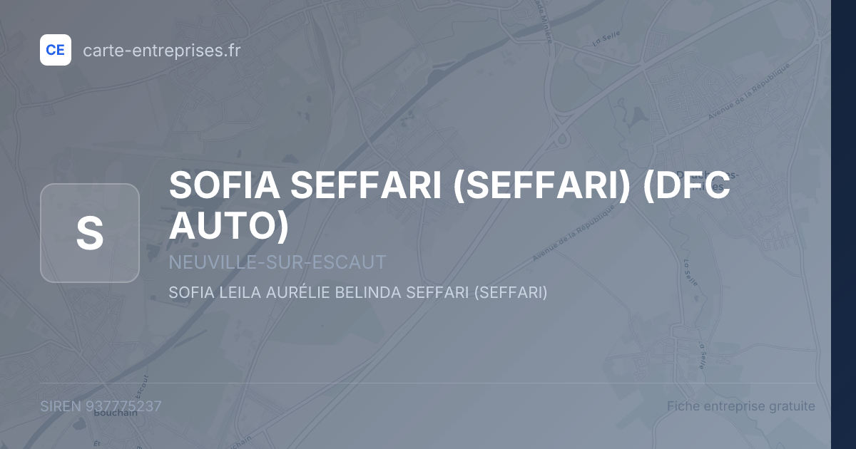 SOFIA SEFFARI (SEFFARI) (DFC AUTO) — 937775237 — fiche entreprise