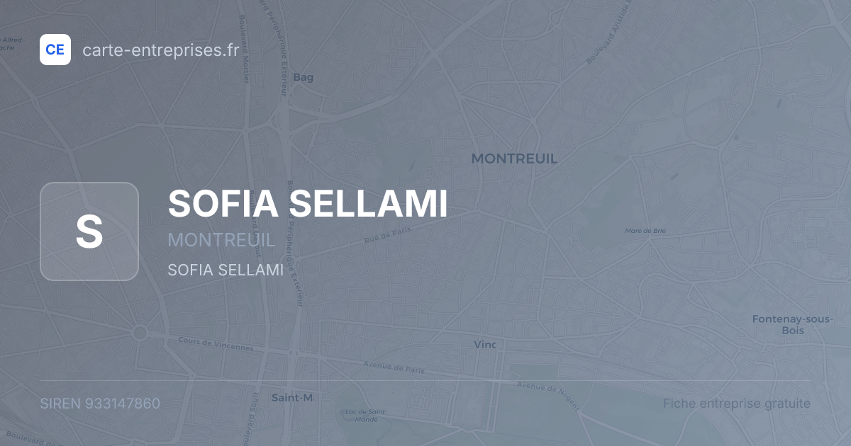 SOFIA SELLAMI — 933147860 — fiche entreprise