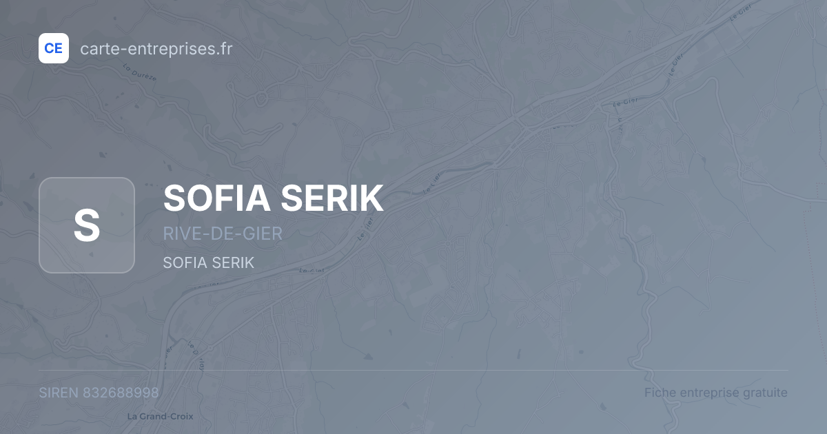 SOFIA SERIK — 832688998 — fiche entreprise