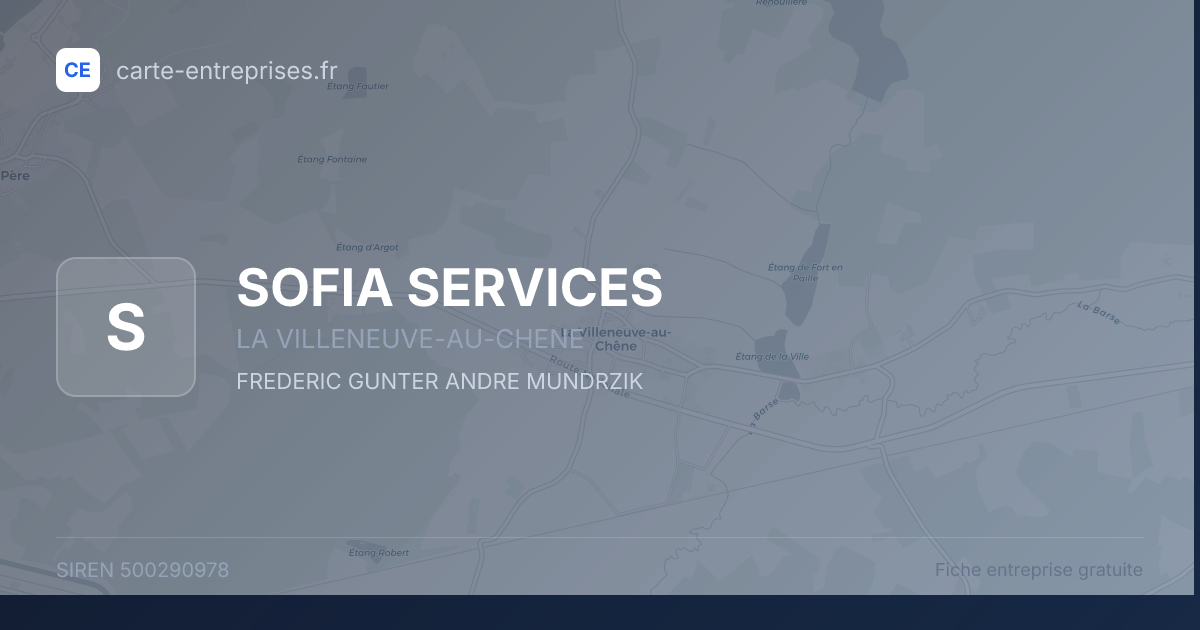 SOFIA SERVICES — 500290978 — fiche entreprise