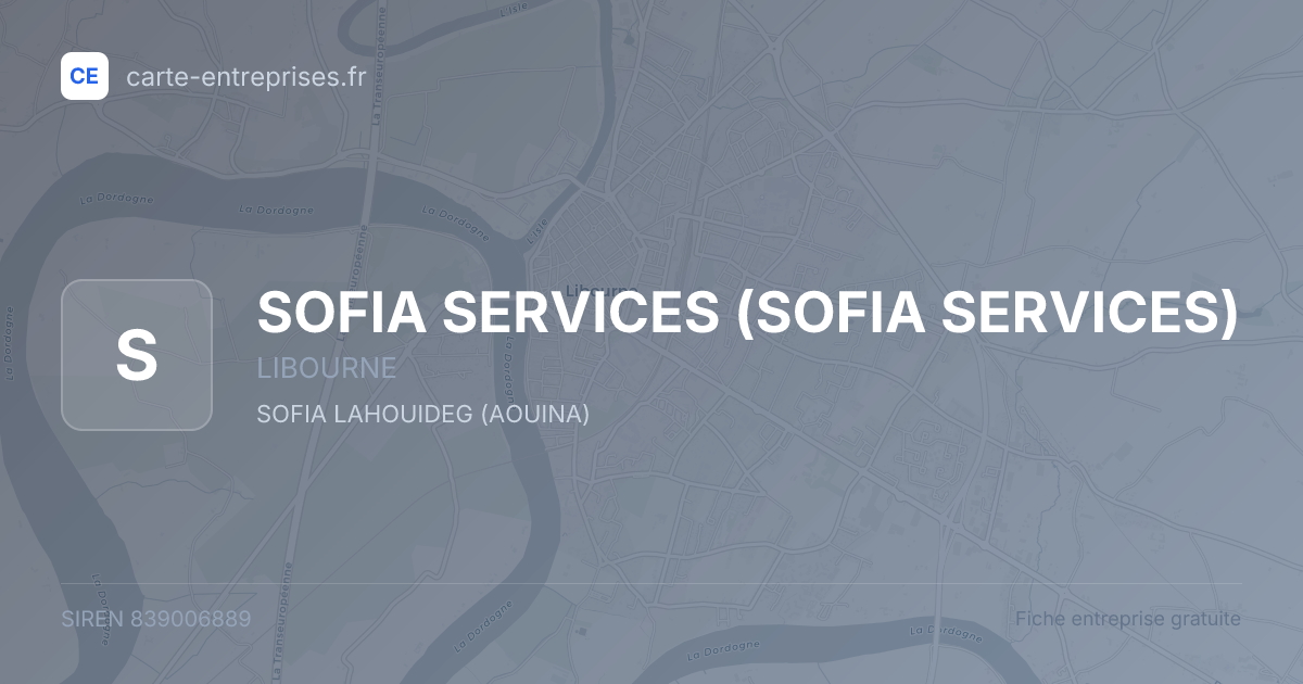 SOFIA SERVICES — 839006889 — fiche entreprise