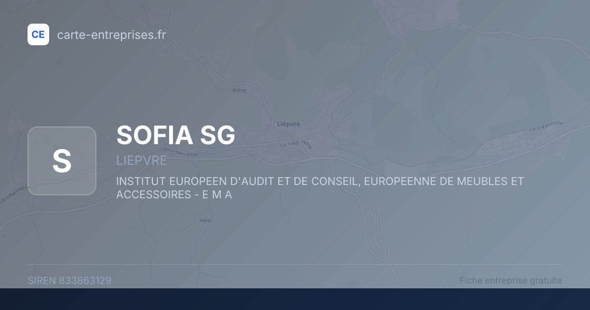 SOFIA SG — 833863129 — fiche entreprise
