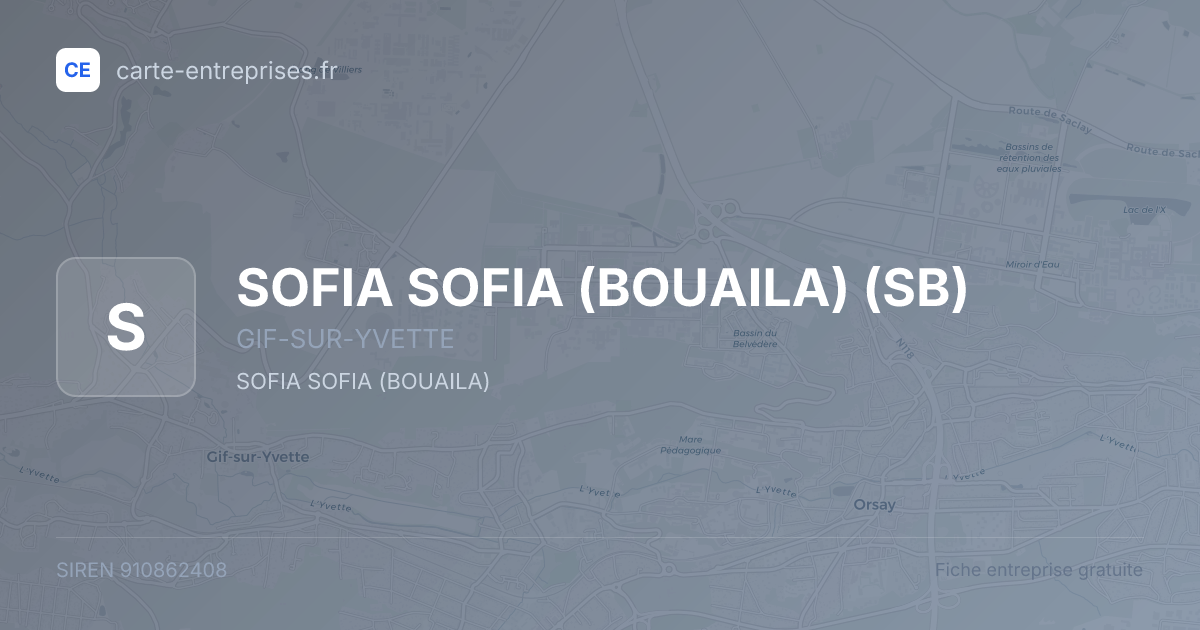 SOFIA SOFIA (BOUAILA) (SB) — 910862408 — fiche entreprise