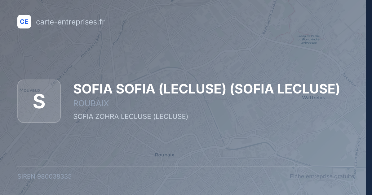 SOFIA SOFIA (LECLUSE) (SOFIA LECLUSE) — 980038335 — fiche entreprise