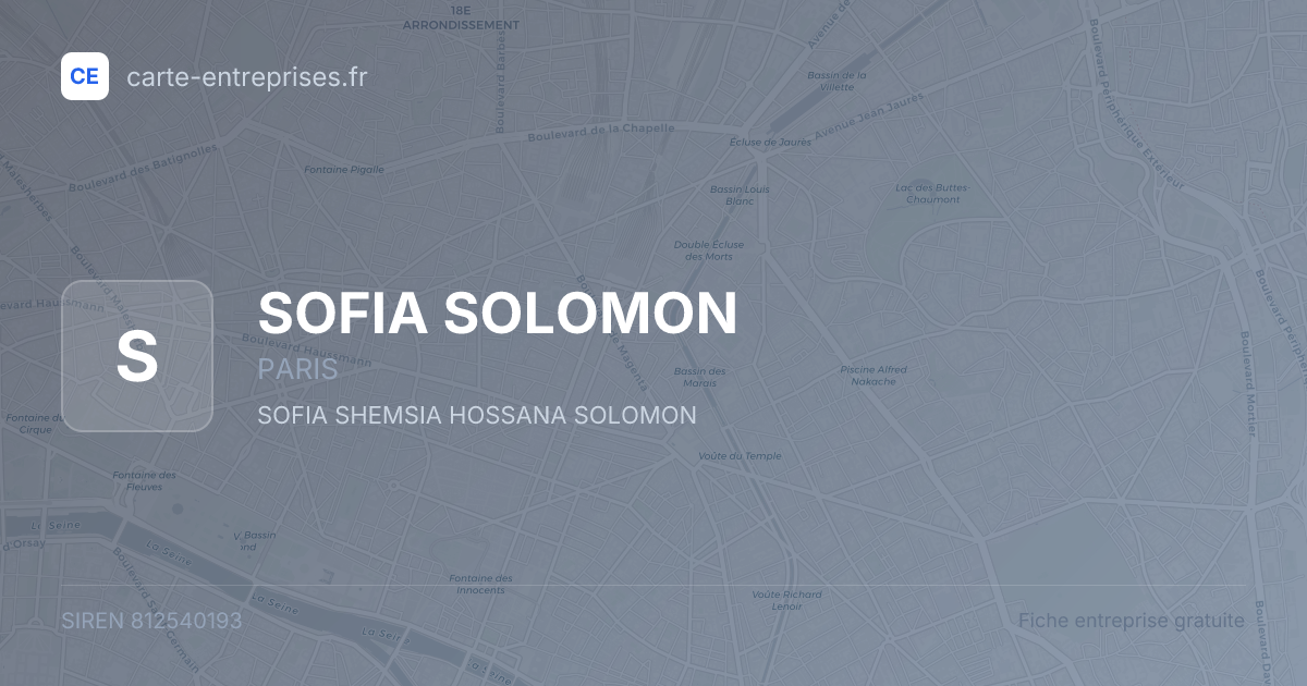 SOFIA SOLOMON — 812540193 — fiche entreprise