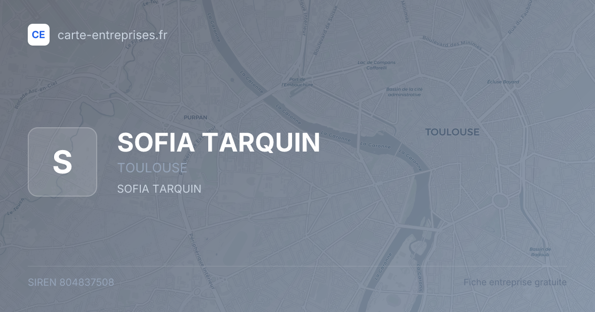 SOFIA TARQUIN — 804837508 — fiche entreprise